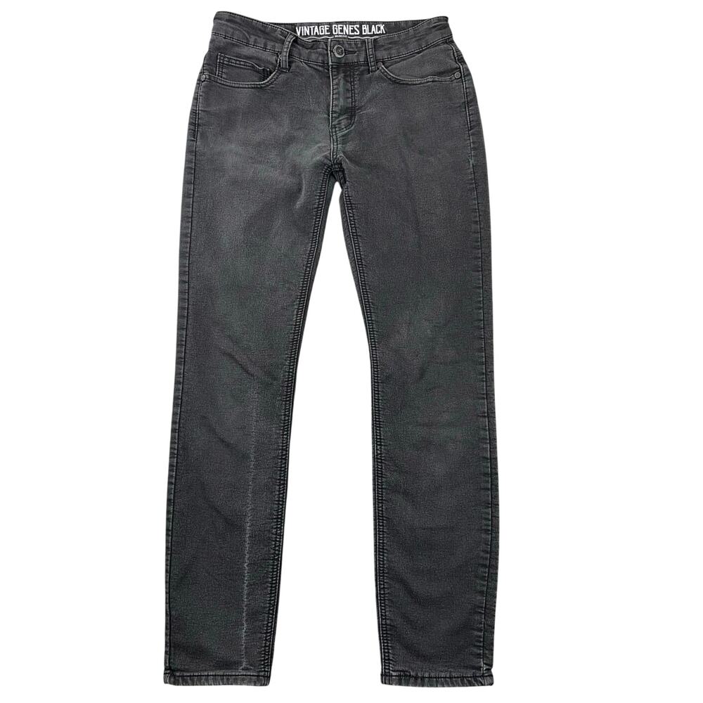 VGB Vintage Genes Black Slim Fit Jeans Washed Gray Stretch Denim - 29x30